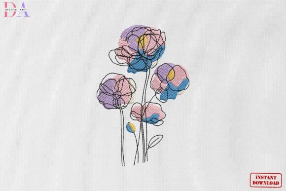 Abstract Pastel Floral Bloom: A Delicate Elegance