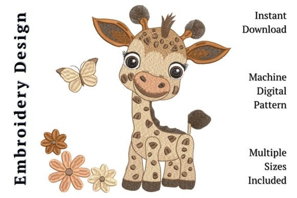 Charming Baby Giraffe for Embroidery Projects
