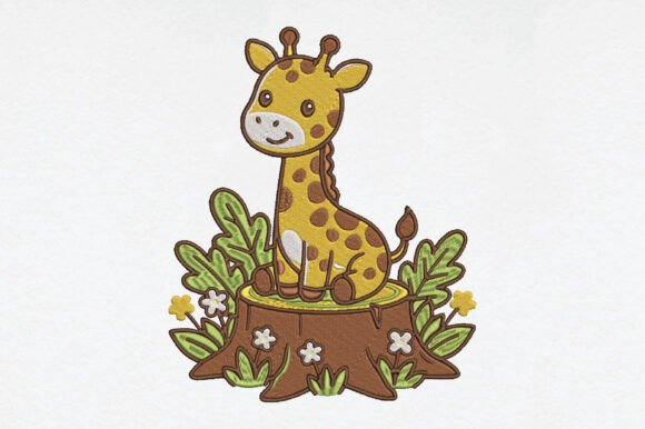 Cute Baby Giraffe: A Charming Addition for Seasonal Embroidery