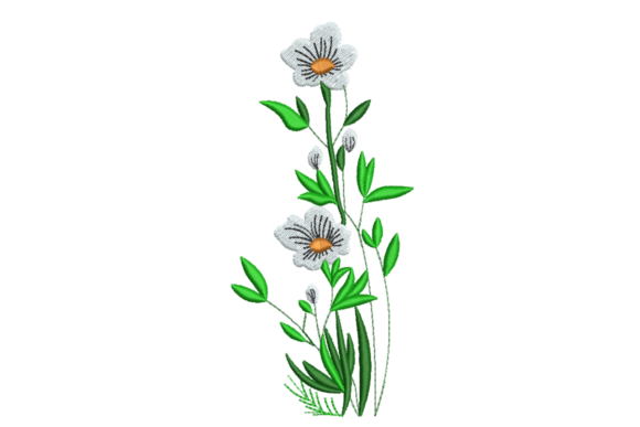 Elegant White Wildflower Stem for Branding