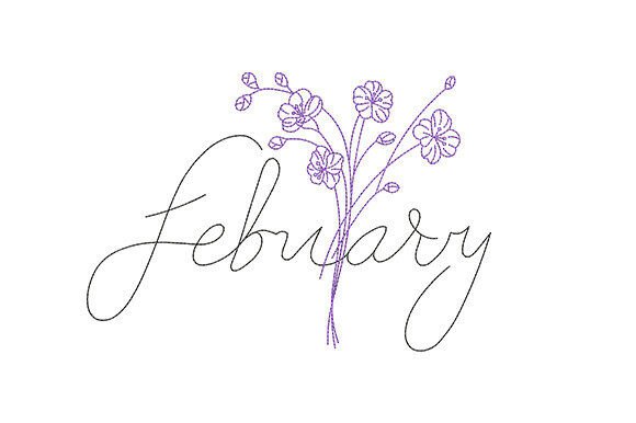 February Birth Flower: A Charming Embroidery Design