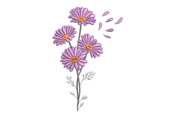 Lilac Daisy Spray: A Perfect Holiday Embroidery
