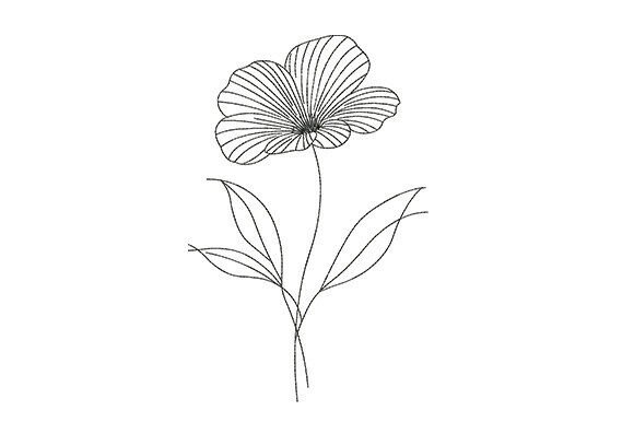 Minimalist Line Flower for Chic Apparel
