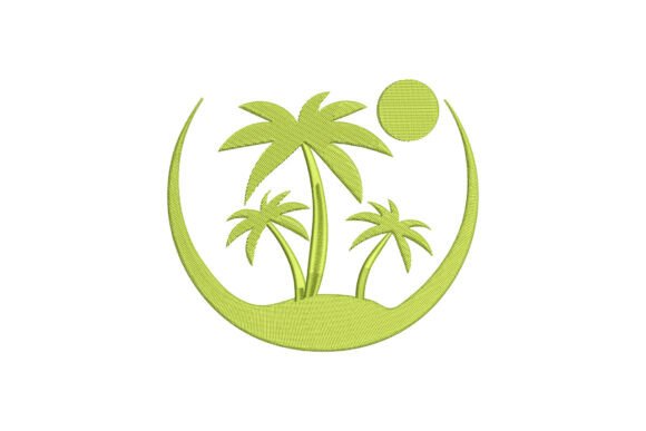 Palm Trees and a Sun: A Charming Embroidery Design