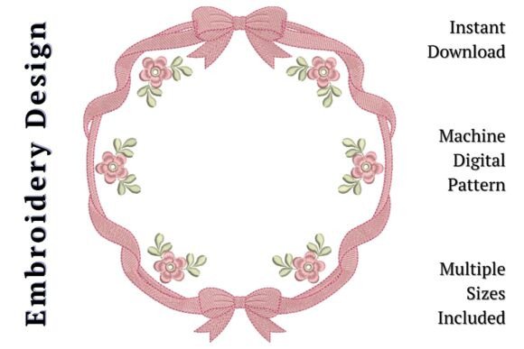 Pink Bow Floral Frame: A Delicate Holiday Embellishment
