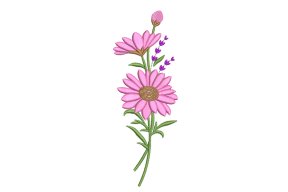 Pink Daisy Spray: A Versatile Embroidery Design