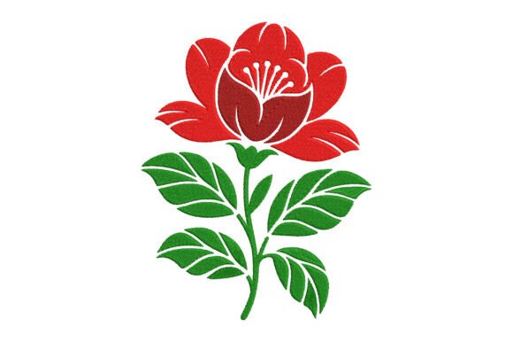 Stylized Rose Embroidery Design: A Festive Touch