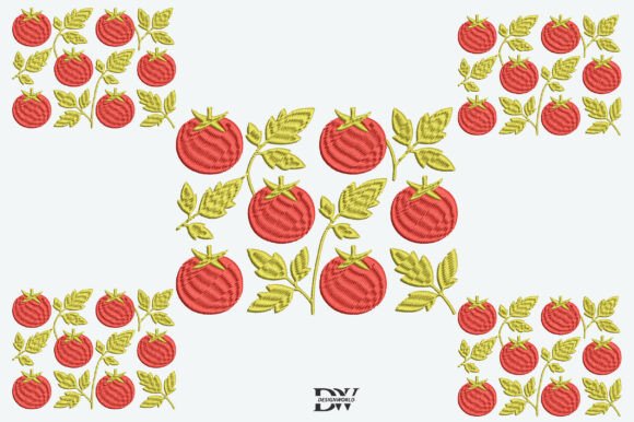 Tomato Leaves Design: A Fresh Embroidery Touch